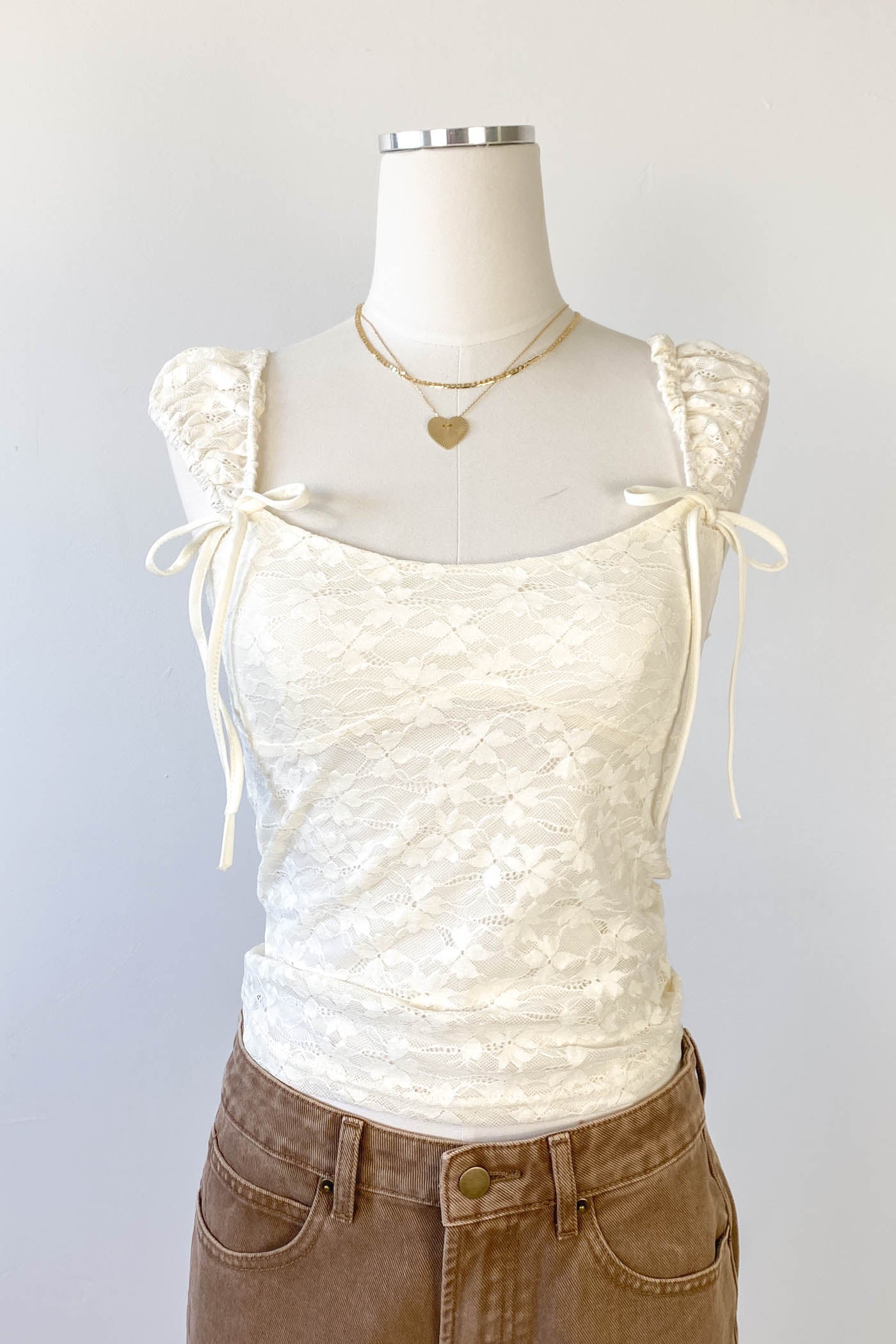 Stretch Lace Babydoll Top