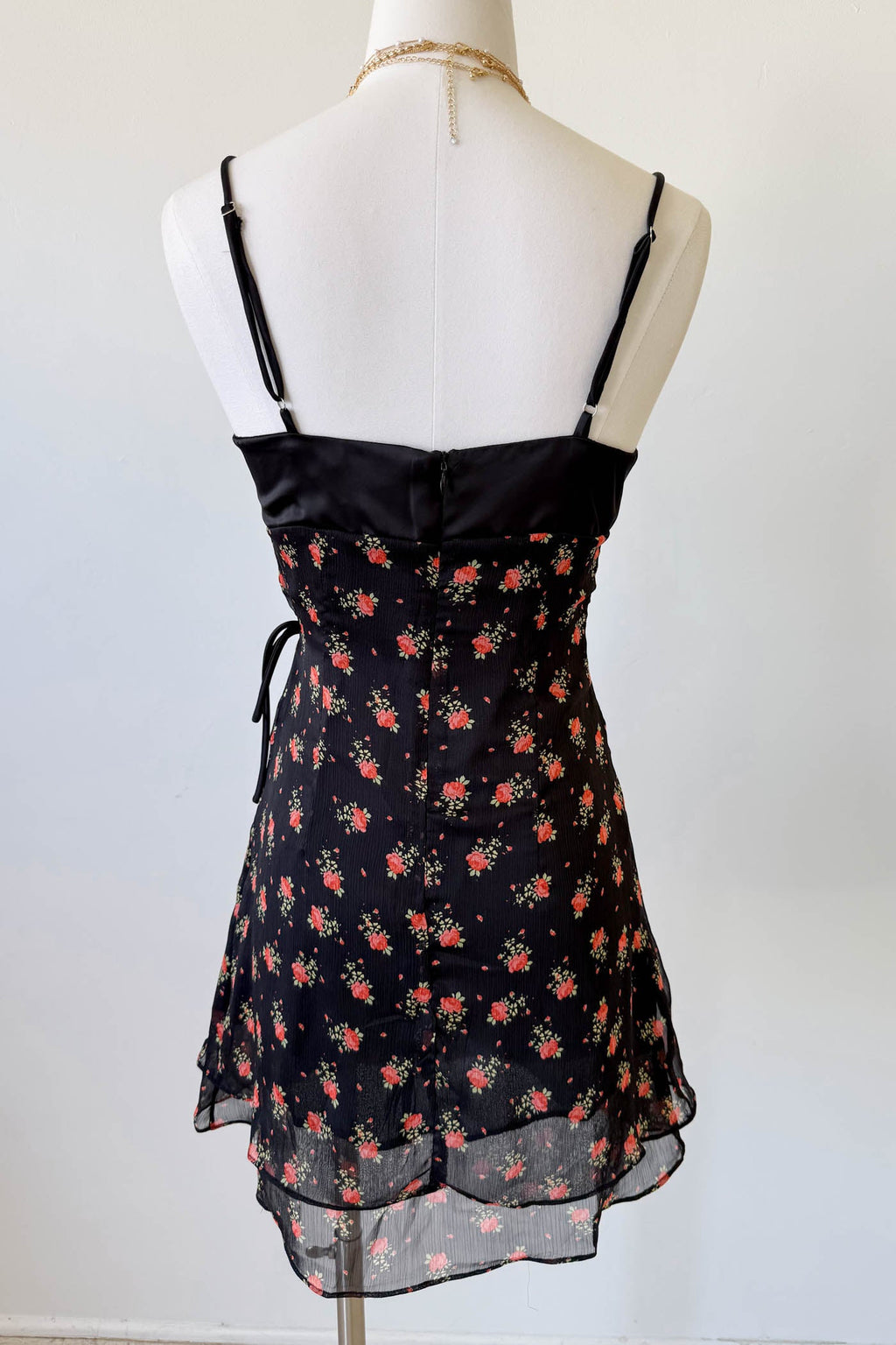 Stretch Lace Mini Wrap Dress