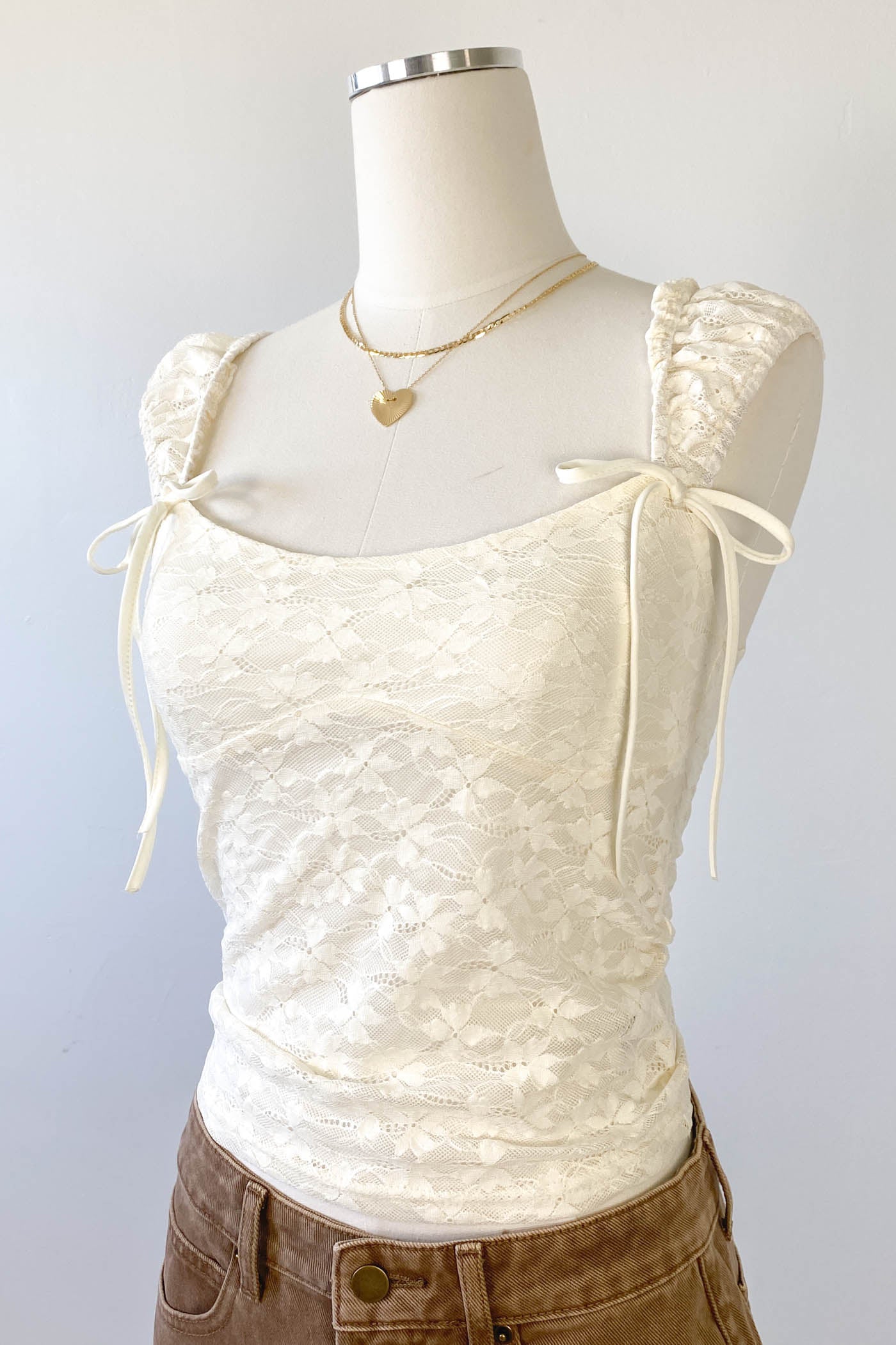Stretch Lace Babydoll Top