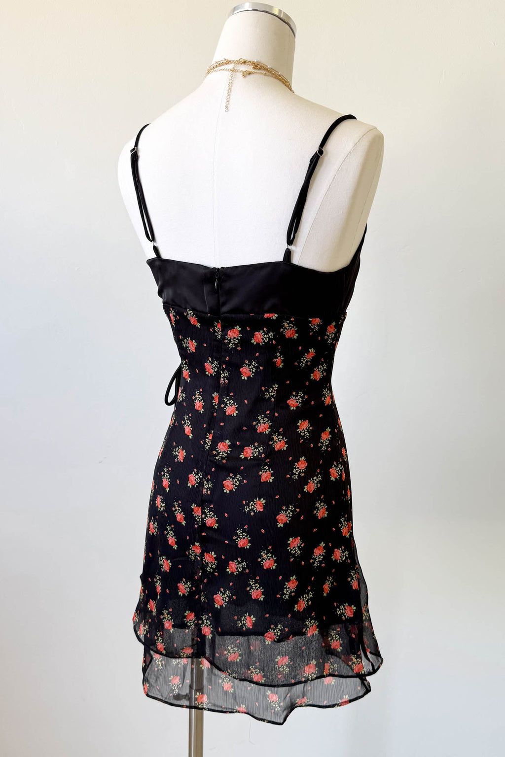 Stretch Lace Mini Wrap Dress
